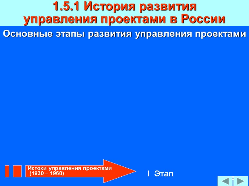 105 Основные этапы развития управления проектами 1.5.1 История развития  управления проектами в России
